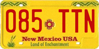 NM license plate 085TTN