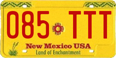 NM license plate 085TTT