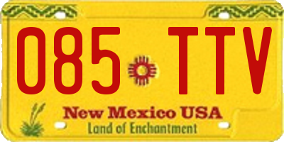 NM license plate 085TTV