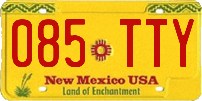 NM license plate 085TTY