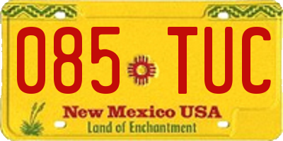 NM license plate 085TUC