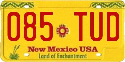 NM license plate 085TUD