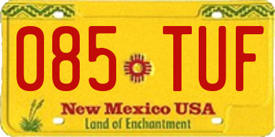 NM license plate 085TUF