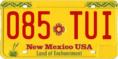 NM license plate 085TUI