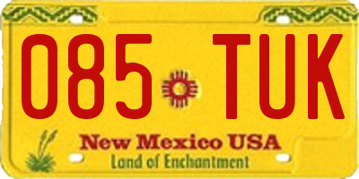 NM license plate 085TUK