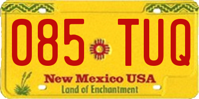 NM license plate 085TUQ