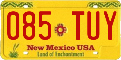 NM license plate 085TUY