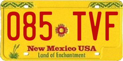NM license plate 085TVF