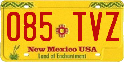 NM license plate 085TVZ