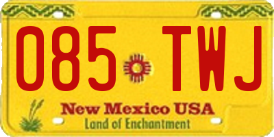 NM license plate 085TWJ