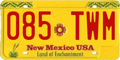 NM license plate 085TWM