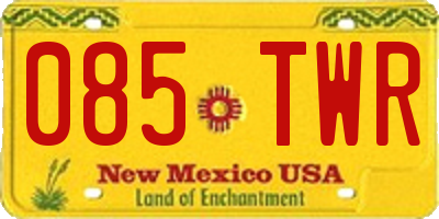 NM license plate 085TWR