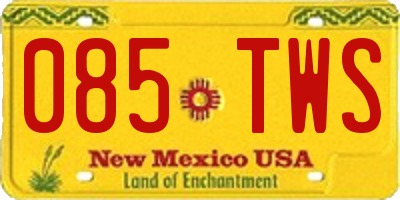 NM license plate 085TWS