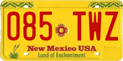 NM license plate 085TWZ