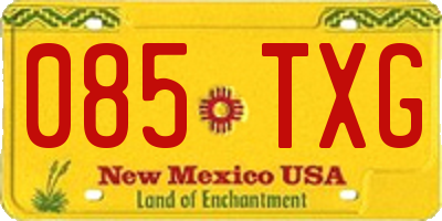 NM license plate 085TXG
