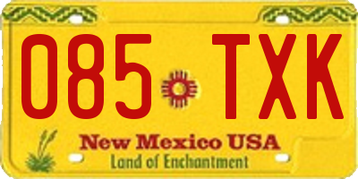 NM license plate 085TXK