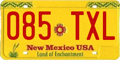 NM license plate 085TXL
