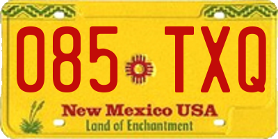 NM license plate 085TXQ