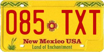 NM license plate 085TXT