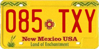 NM license plate 085TXY