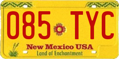 NM license plate 085TYC