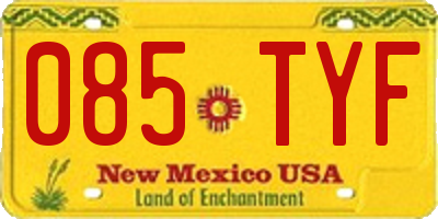 NM license plate 085TYF
