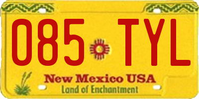 NM license plate 085TYL