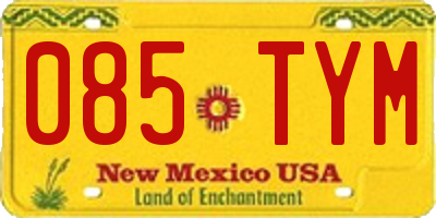 NM license plate 085TYM