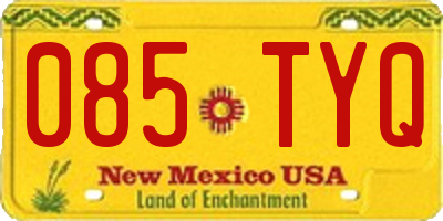 NM license plate 085TYQ