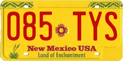 NM license plate 085TYS