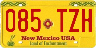 NM license plate 085TZH