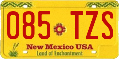 NM license plate 085TZS