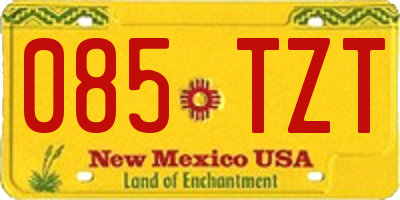 NM license plate 085TZT