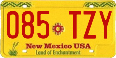 NM license plate 085TZY