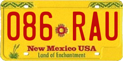 NM license plate 086RAU