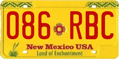NM license plate 086RBC