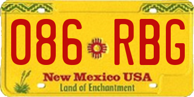NM license plate 086RBG