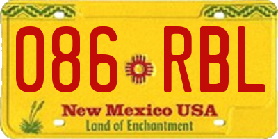 NM license plate 086RBL