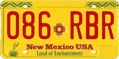 NM license plate 086RBR