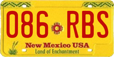 NM license plate 086RBS