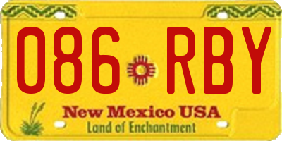 NM license plate 086RBY