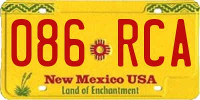 NM license plate 086RCA