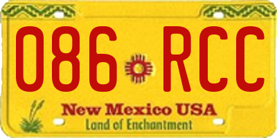 NM license plate 086RCC