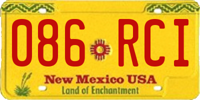 NM license plate 086RCI