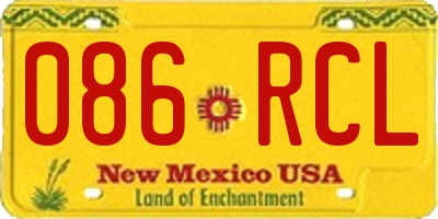 NM license plate 086RCL