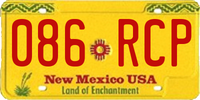 NM license plate 086RCP