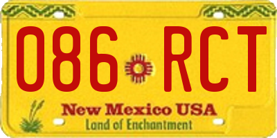 NM license plate 086RCT