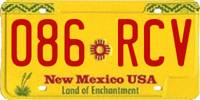 NM license plate 086RCV