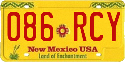 NM license plate 086RCY