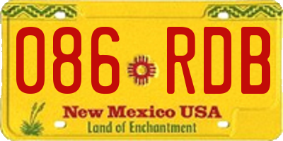 NM license plate 086RDB